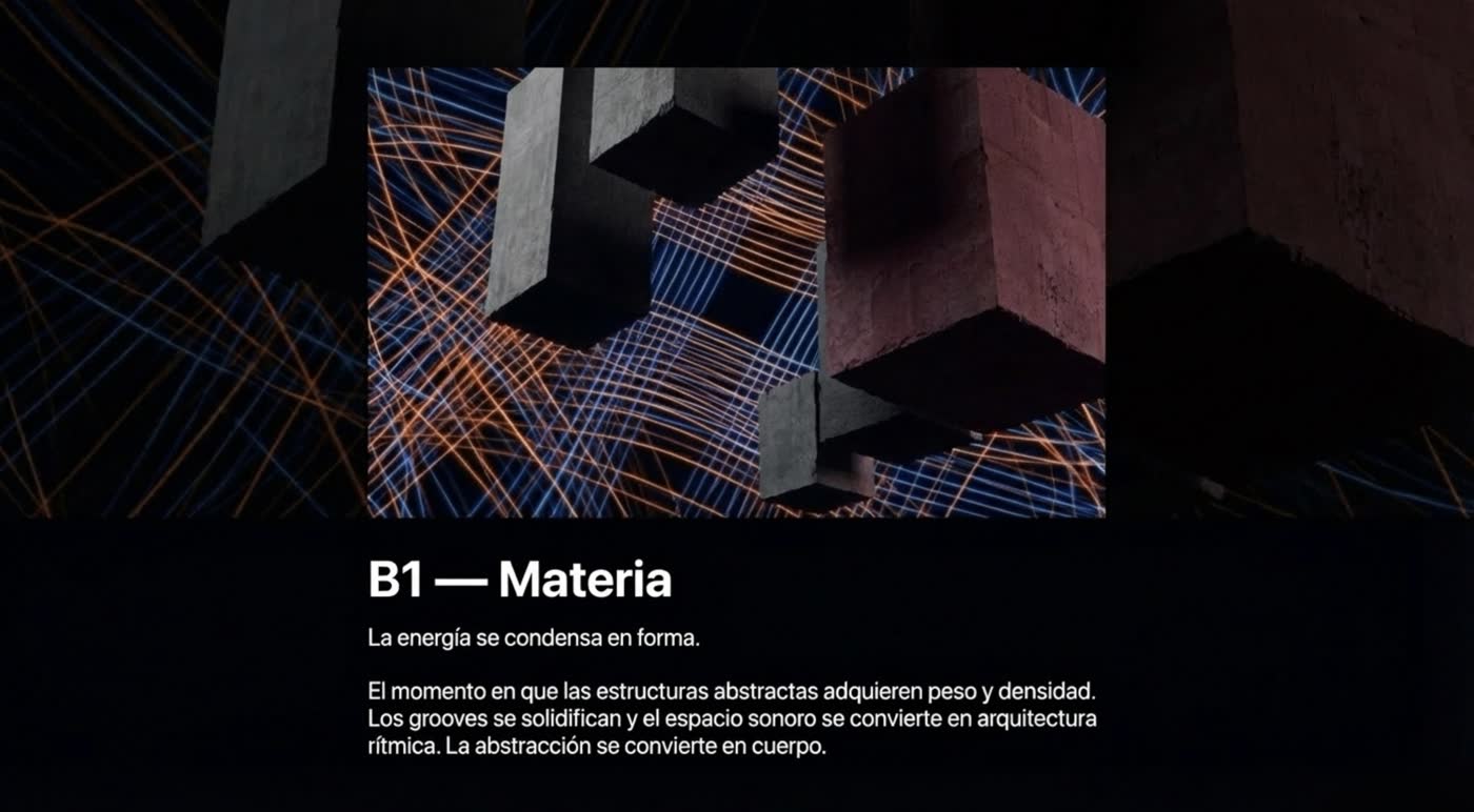 B1 · Materia: la energía se condensa en forma